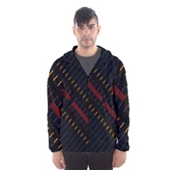 Material Design Stripes Line Red Blue Yellow Black Hooded Wind Breaker (men) by Alisyart