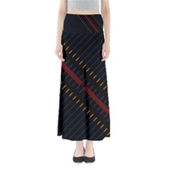 Material Design Stripes Line Red Blue Yellow Black Maxi Skirts