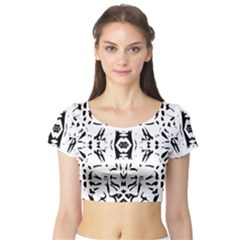 Nums Seamless Tile Mirror Short Sleeve Crop Top (tight Fit) by Alisyart