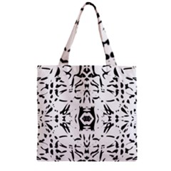 Nums Seamless Tile Mirror Zipper Grocery Tote Bag by Alisyart