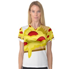 Pasta Salad Pizza Cheese Women s V-neck Sport Mesh Tee