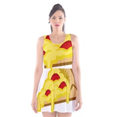 Pasta Salad Pizza Cheese Scoop Neck Skater Dress by Alisyart