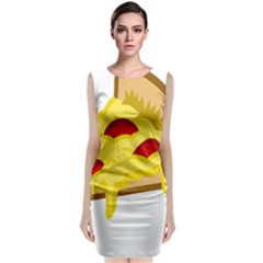 Pasta Salad Pizza Cheese Sleeveless Velvet Midi Dress by Alisyart
