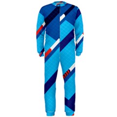 Minimal Swim Blue Illustration Pool Onepiece Jumpsuit (men) 