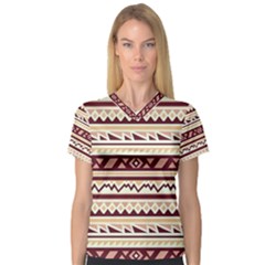 Pattern Tribal Triangle Women s V-neck Sport Mesh Tee