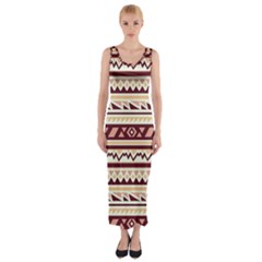 Pattern Tribal Triangle Fitted Maxi Dress by Alisyart