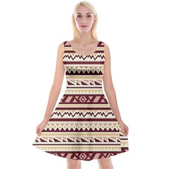 Pattern Tribal Triangle Reversible Velvet Sleeveless Dress