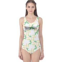 Patterns Boomerang Line Chevron Green Orange Yellow One Piece Swimsuit