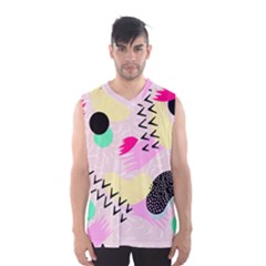 Pink Circle Red Pattern,sexy Men s Basketball Tank Top