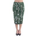 Question Mark White Green Think Midi Pencil Skirt View1