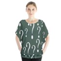 Question Mark White Green Think Blouse View1