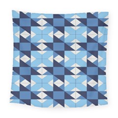 Radiating Star Repeat Blue Square Tapestry (large)