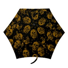 Sparkling Glitter Skulls Golden Mini Folding Umbrellas by ImpressiveMoments