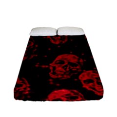 Sparkling Glitter Skulls Red Fitted Sheet (full/ Double Size) by ImpressiveMoments