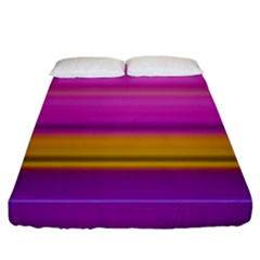 Stripes Colorful Background Colorful Pink Red Purple Green Yellow Striped Wallpaper Fitted Sheet (california King Size) by Simbadda
