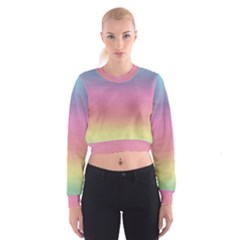 Watercolor Paper Rainbow Colors Women s Cropped Sweatshirt by Simbadda
