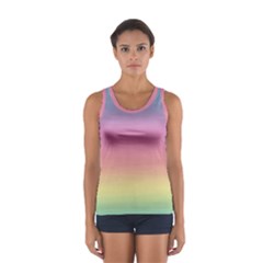 Watercolor Paper Rainbow Colors Women s Sport Tank Top  by Simbadda