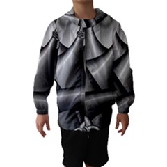 Grey Fractal Background With Chains Hooded Wind Breaker (kids) by Simbadda