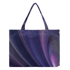 A Pruple Sweeping Fractal Pattern Medium Tote Bag by Simbadda