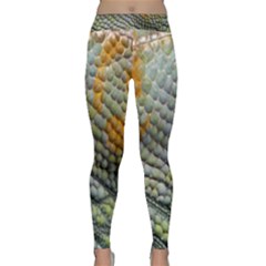 Macro Of Chameleon Skin Texture Background Classic Yoga Leggings