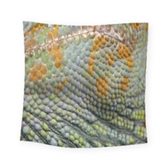Macro Of Chameleon Skin Texture Background Square Tapestry (Small)