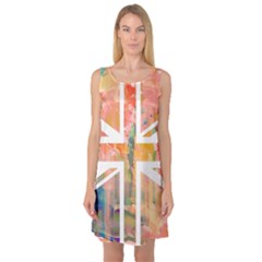 Union Jack Abstract Watercolour Painting Sleeveless Satin Nightdress by Simbadda