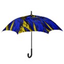 Blue And Gold Fractal Lava Hook Handle Umbrellas (Small) View3