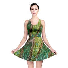 Colorful Chameleon Skin Texture Reversible Skater Dress