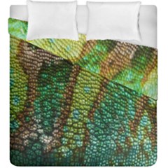 Colorful Chameleon Skin Texture Duvet Cover Double Side (king Size) by Simbadda