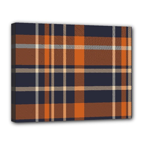 Tartan Background Fabric Design Pattern Canvas 14  X 11  by Simbadda