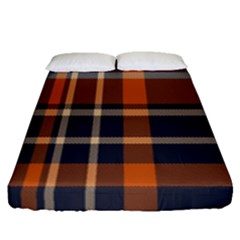 Tartan Background Fabric Design Pattern Fitted Sheet (queen Size) by Simbadda