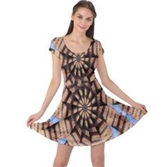 Manipulated Reality Of A Building Picture Cap Sleeve Dresses