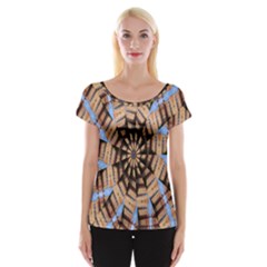 Manipulated Reality Of A Building Picture Women s Cap Sleeve Top