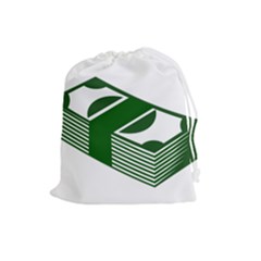 Rich Dollar Money Green Drawstring Pouches (large) 