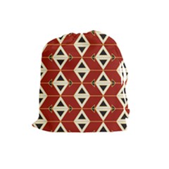 Triangle Arrow Plaid Red Drawstring Pouches (large) 