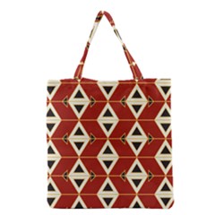 Triangle Arrow Plaid Red Grocery Tote Bag