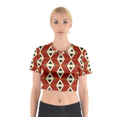 Triangle Arrow Plaid Red Cotton Crop Top