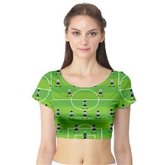 Soccer Field Football Sport Short Sleeve Crop Top (tight Fit) by Alisyart