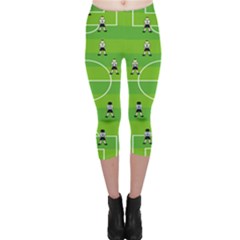 Soccer Field Football Sport Capri Leggings 