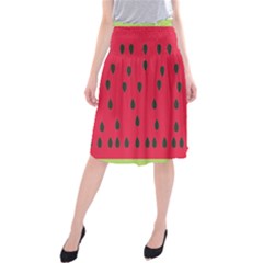 Watermelon Fan Red Green Fruit Midi Beach Skirt