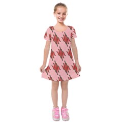 Variant Red Line Kids  Short Sleeve Velvet Dress