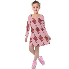Variant Red Line Kids  Long Sleeve Velvet Dress by Alisyart