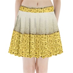 Water Bubbel Foam Yellow White Drink Pleated Mini Skirt by Alisyart