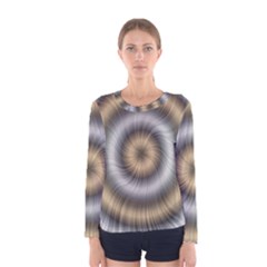 Prismatic Waves Gold Silver Women s Long Sleeve Tee