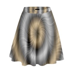 Prismatic Waves Gold Silver High Waist Skirt by Alisyart