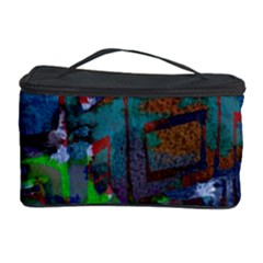 Dark Watercolor On Partial Image Of San Francisco City Mural Usa Cosmetic Storage Case by Simbadda