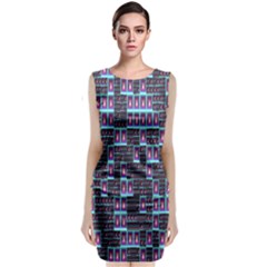 Techno Fractal Wallpaper Classic Sleeveless Midi Dress by Simbadda