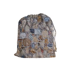 Multi Color Stones Wall Texture Drawstring Pouches (large)  by Simbadda