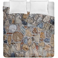 Multi Color Stones Wall Texture Duvet Cover Double Side (king Size) by Simbadda