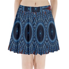 Digital Circle Ornament Computer Graphic Pleated Mini Skirt by Simbadda